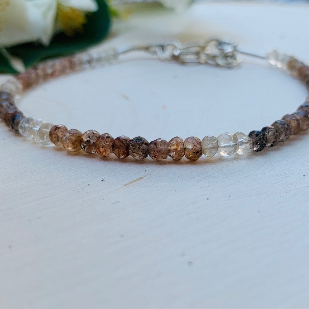 Quartz bracelet genuine gemstone sterling silver bracelet - Picture 4 of 6